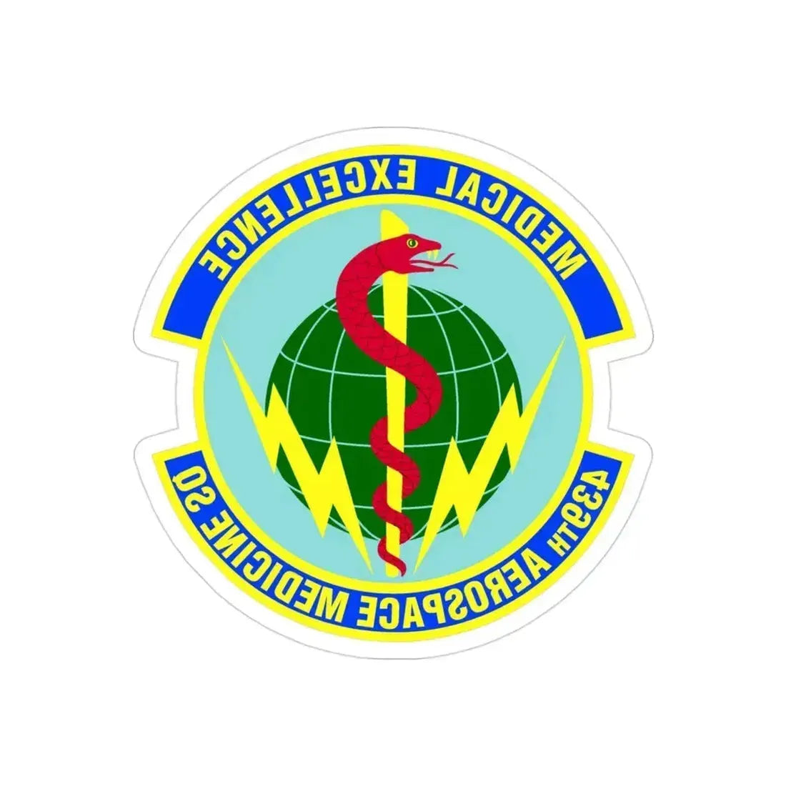 439th Aerospace Medicine Squadron (U.S. Air Force) REVERSE PRINT Transparent Die-Cut STICKER 3 Inch Die-Cut Transparent - The Sticker Space
