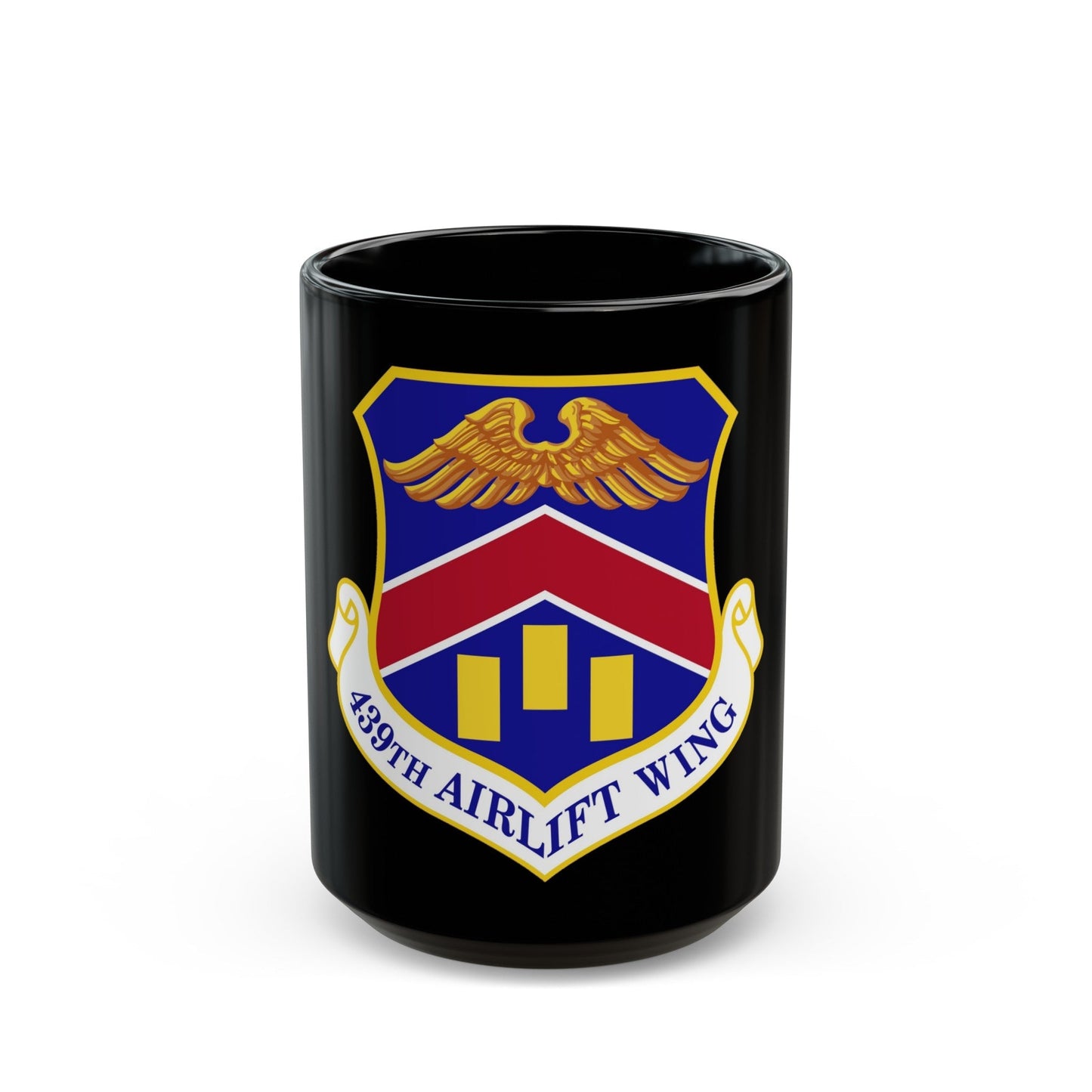 439th Airlift Wing (U.S. Air Force) Black Coffee Mug-15oz-The Sticker Space