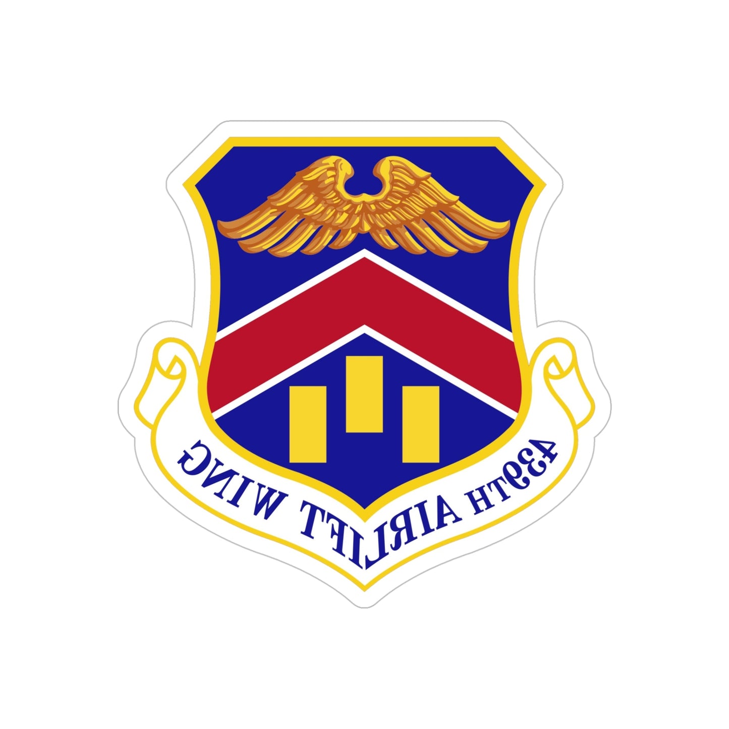 439th Airlift Wing (U.S. Air Force) REVERSE PRINT Transparent STICKER-5" × 5"-The Sticker Space