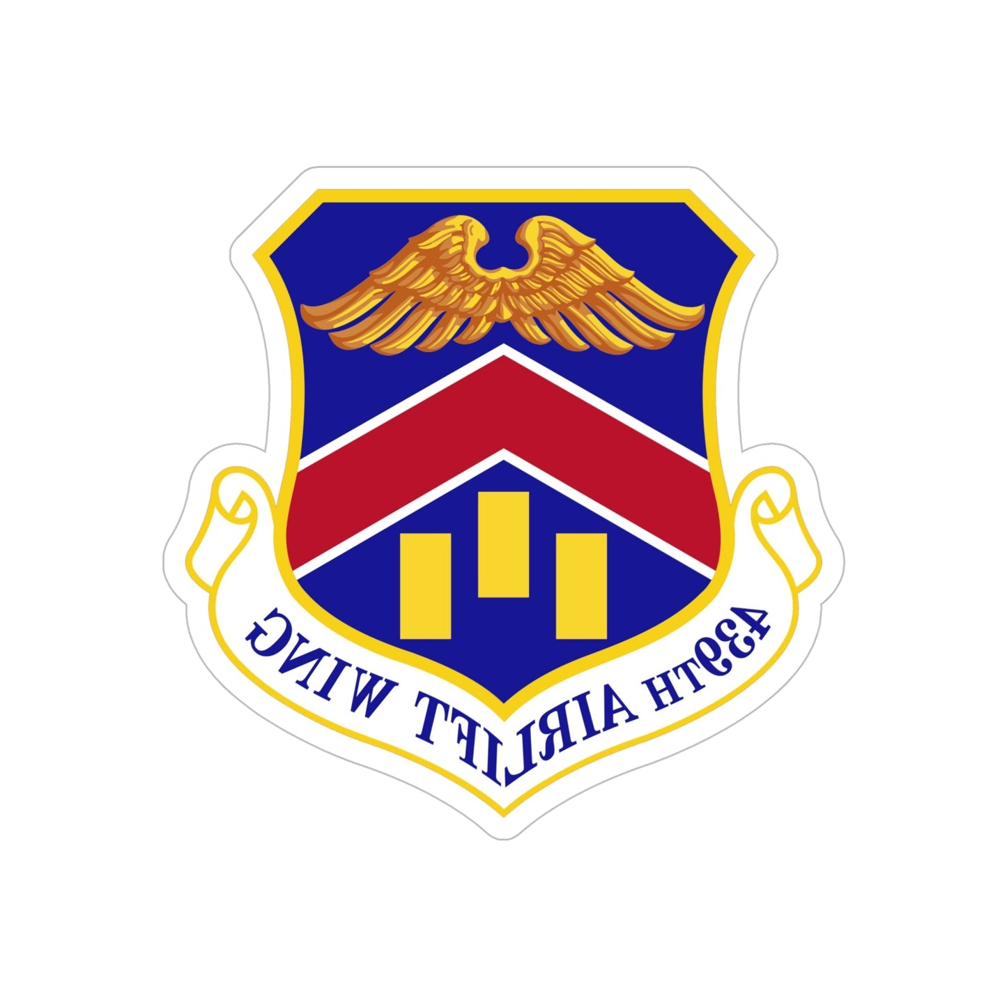 439th Airlift Wing (U.S. Air Force) REVERSE PRINT Transparent STICKER-6" × 6"-The Sticker Space