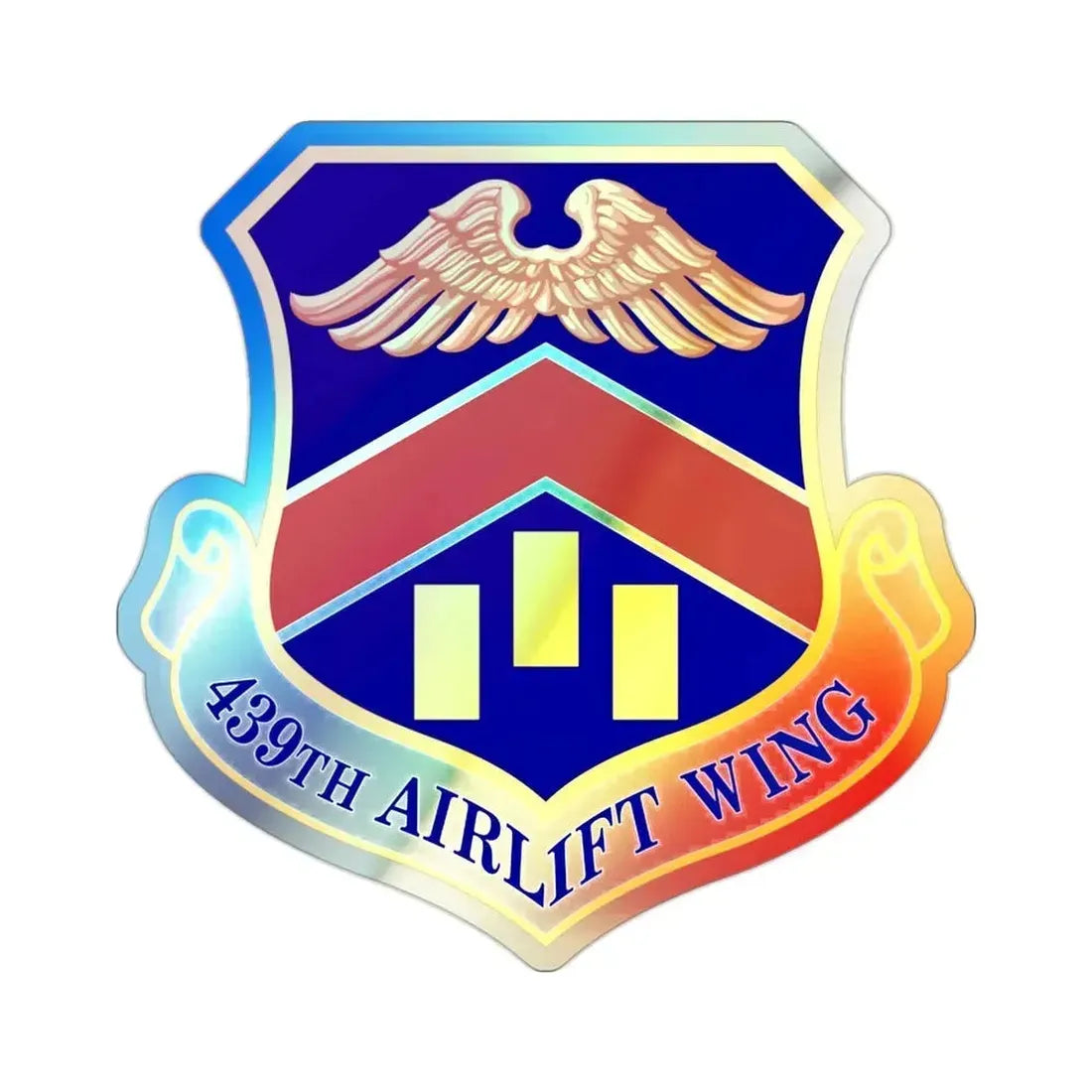 439th Airlift Wing (U.S. Air Force) Holographic STICKER Die-Cut Vinyl Decal 2 Inch Holographic - The Sticker Space
