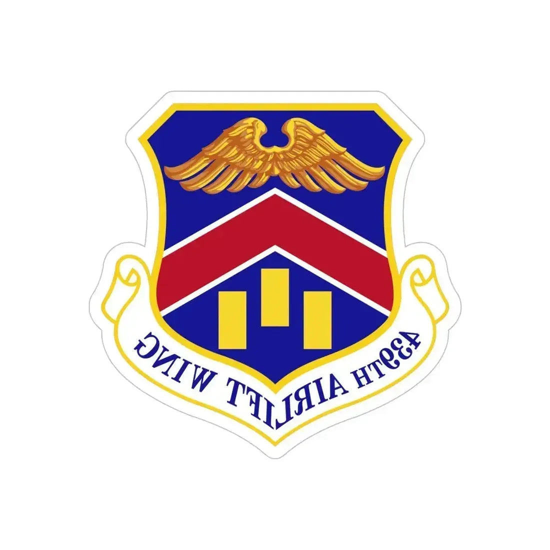 439th Airlift Wing (U.S. Air Force) REVERSE PRINT Transparent Die-Cut STICKER 6 Inch Die-Cut Transparent - The Sticker Space