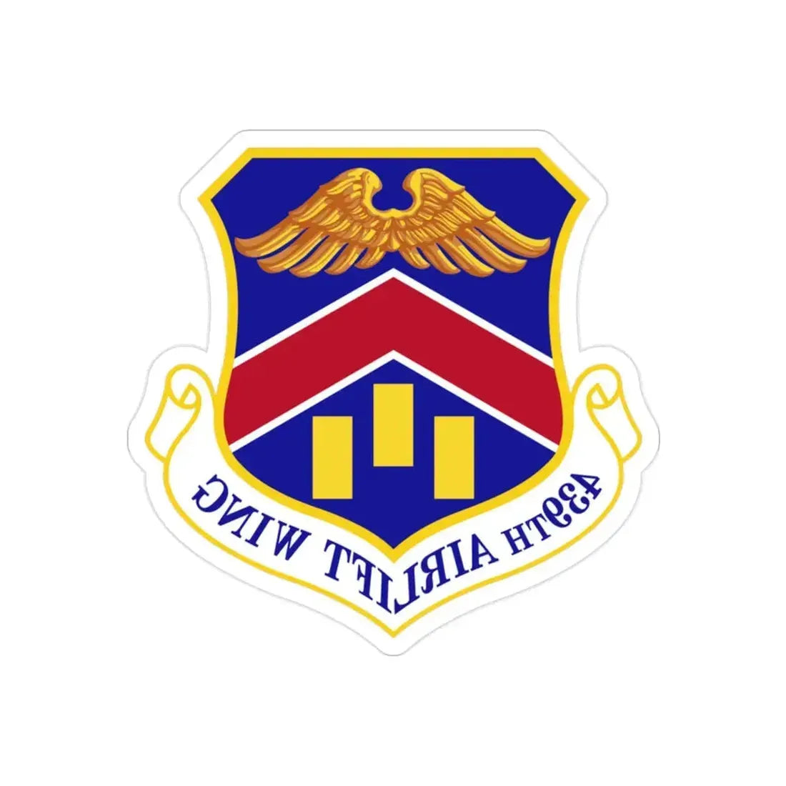 439th Airlift Wing (U.S. Air Force) REVERSE PRINT Transparent Die-Cut STICKER - The Sticker Space