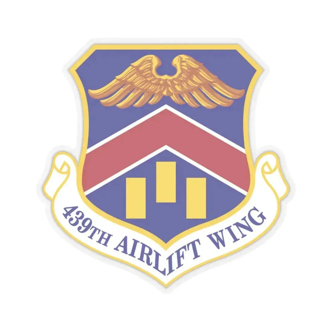 439th Airlift Wing (U.S. Air Force) STICKER Vinyl Kiss-Cut Decal 3 Inch Transparent - The Sticker Space