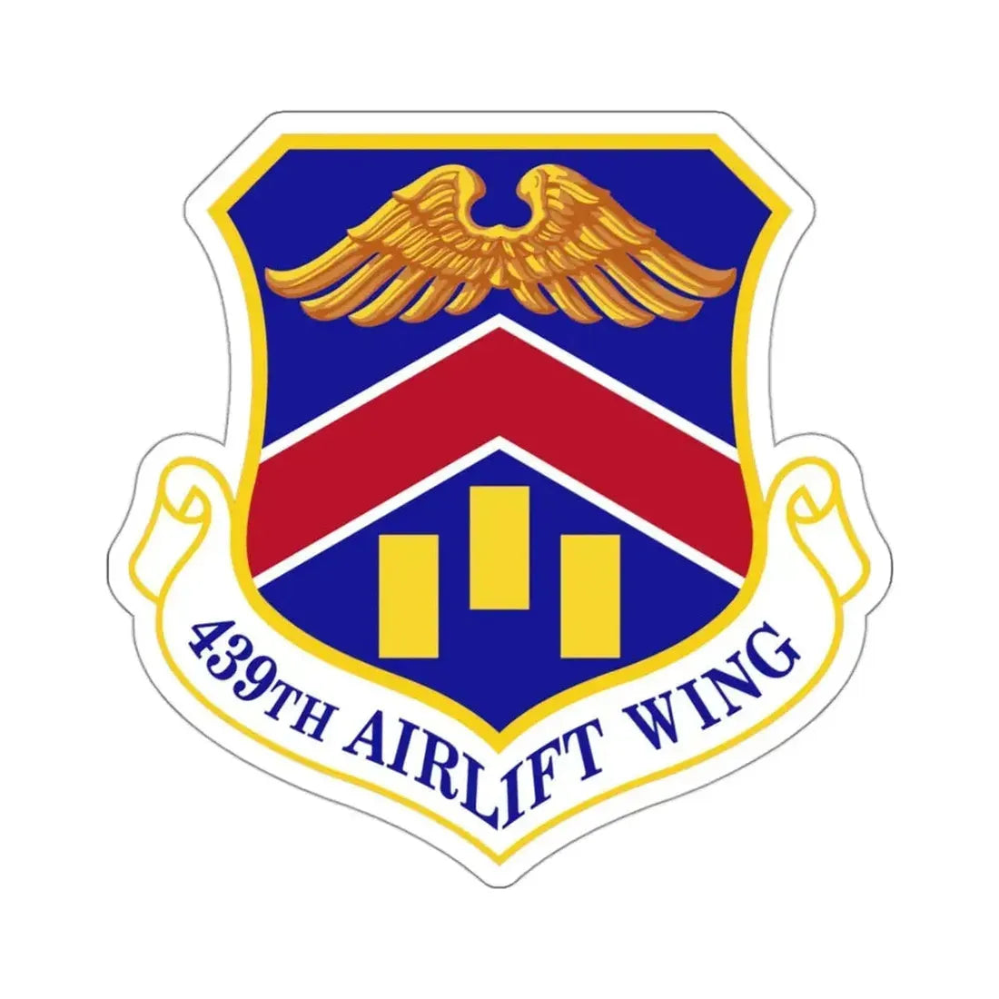 439th Airlift Wing (U.S. Air Force) STICKER Vinyl Kiss-Cut Decal 3 Inch White - The Sticker Space