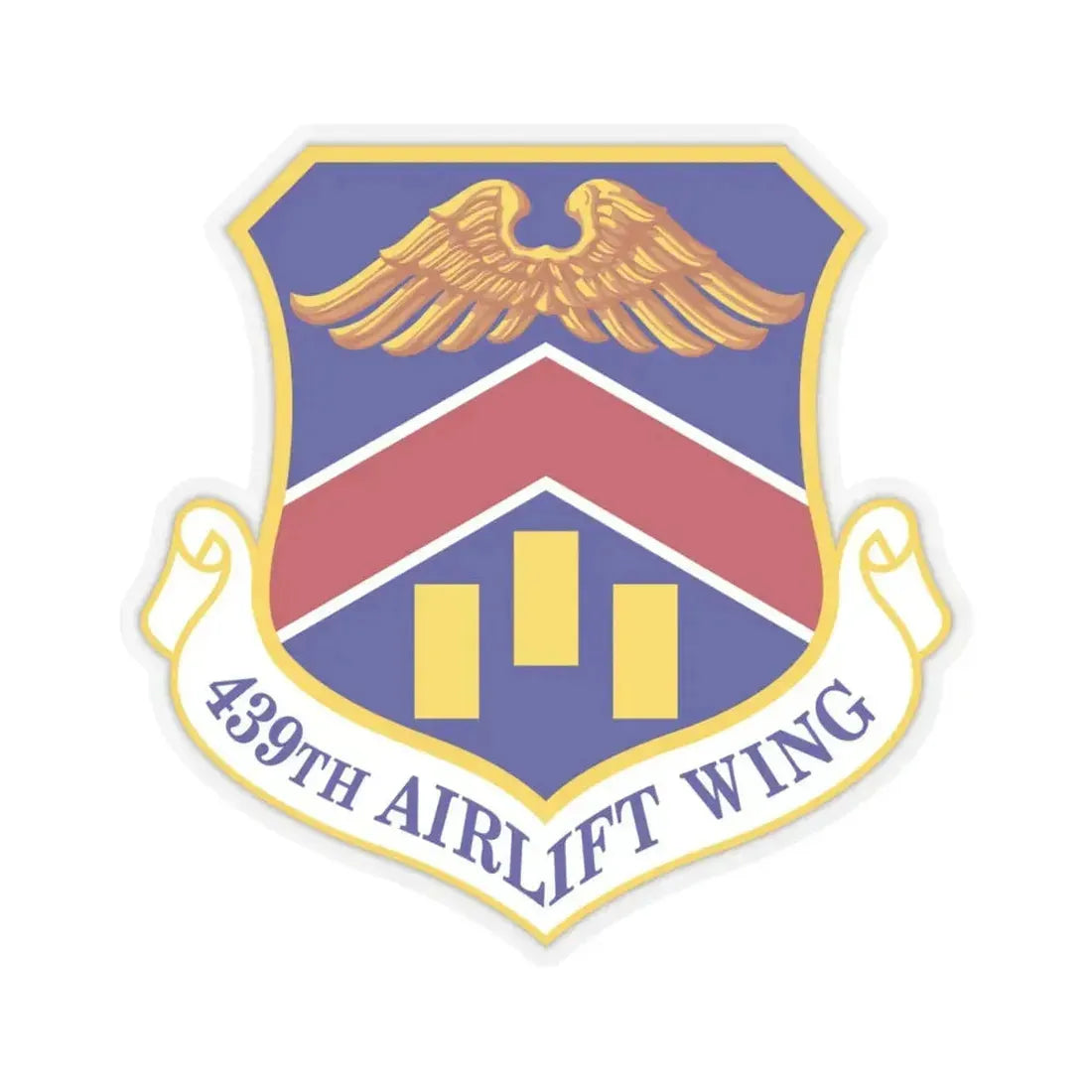 439th Airlift Wing (U.S. Air Force) STICKER Vinyl Kiss-Cut Decal 4 Inch Transparent - The Sticker Space