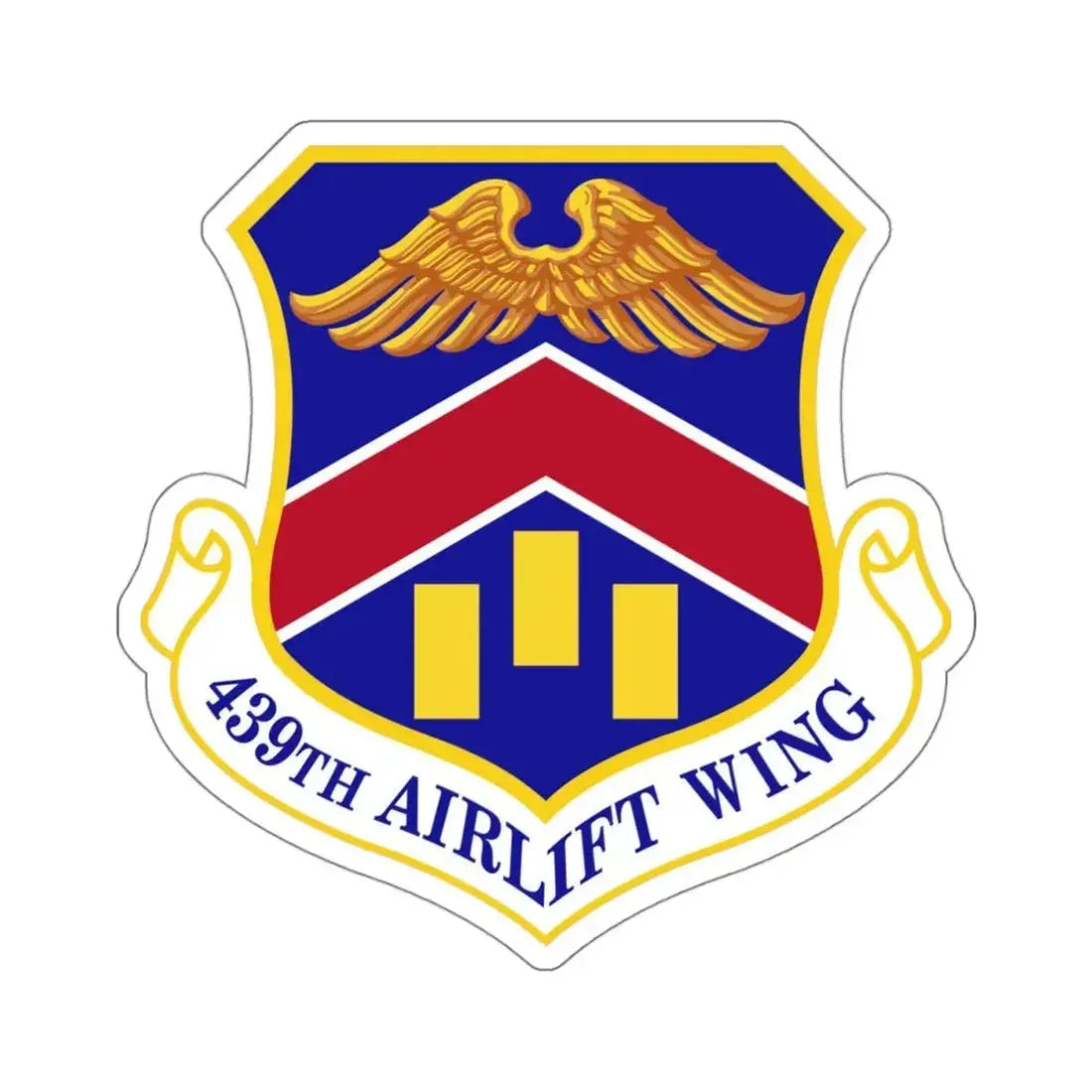 439th Airlift Wing (U.S. Air Force) STICKER Vinyl Kiss-Cut Decal 4 Inch White - The Sticker Space