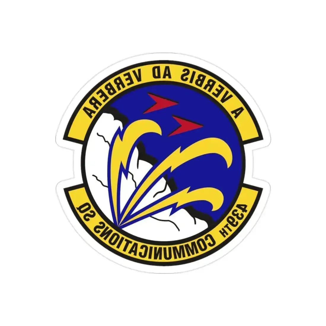 439th Communications Squadron (U.S. Air Force) REVERSE PRINT Transparent Die-Cut STICKER 2 Inch Die-Cut Transparent - The Sticker Space