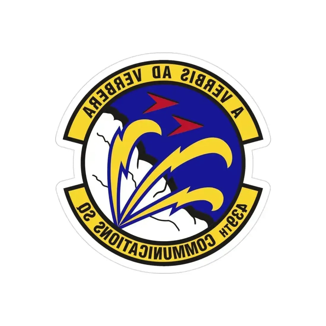 439th Communications Squadron (U.S. Air Force) REVERSE PRINT Transparent Die-Cut STICKER 3 Inch Die-Cut Transparent - The Sticker Space