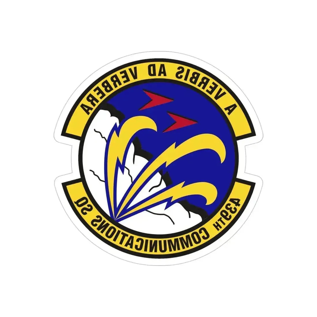 439th Communications Squadron (U.S. Air Force) REVERSE PRINT Transparent Die-Cut STICKER 4 Inch Die-Cut Transparent - The Sticker Space