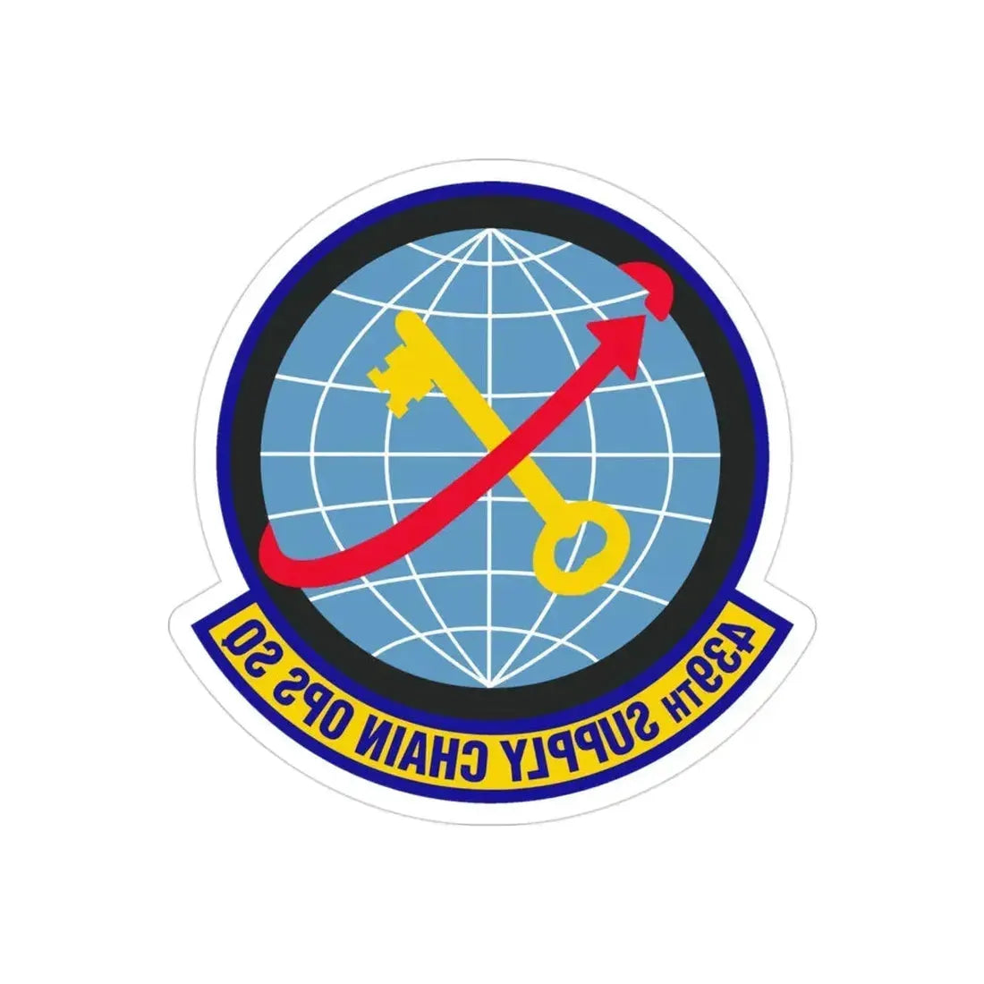439th Supply Chain Operations Squadron (U.S. Air Force) REVERSE PRINT Transparent Die-Cut STICKER - The Sticker Space