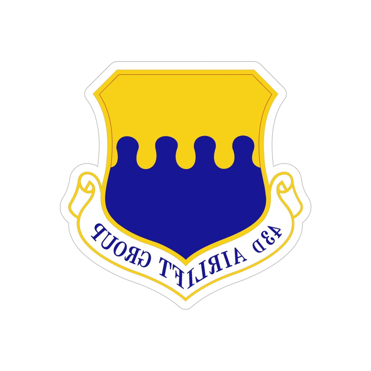 43d Airlift Group (U.S. Air Force) REVERSE PRINT Transparent STICKER-6" × 6"-The Sticker Space