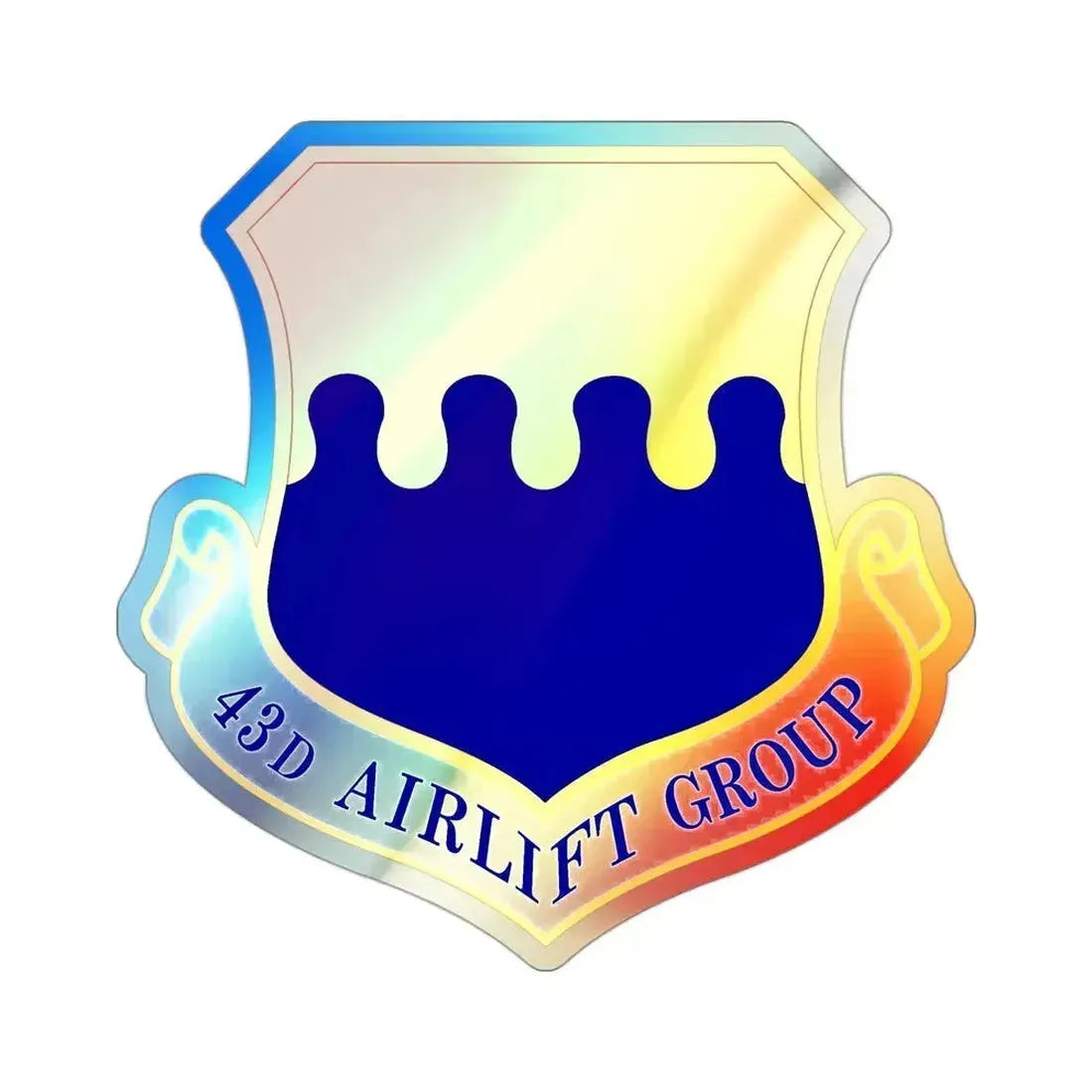 43d Airlift Group (U.S. Air Force) Holographic STICKER Die-Cut Vinyl Decal 3 Inch Holographic - The Sticker Space