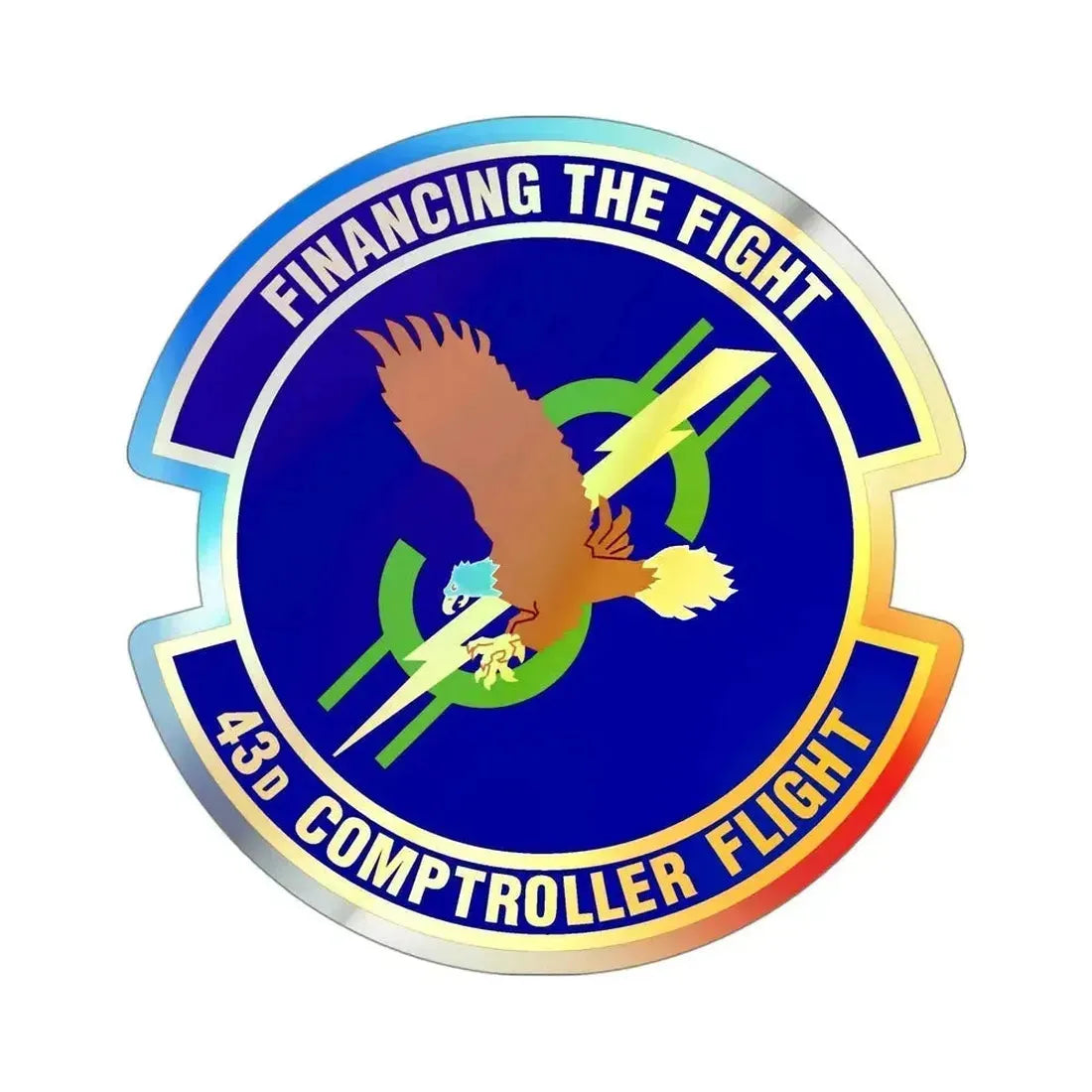 43d Comptroller Flight (U.S. Air Force) Holographic STICKER Die-Cut Vinyl Decal 4 Inch Holographic - The Sticker Space