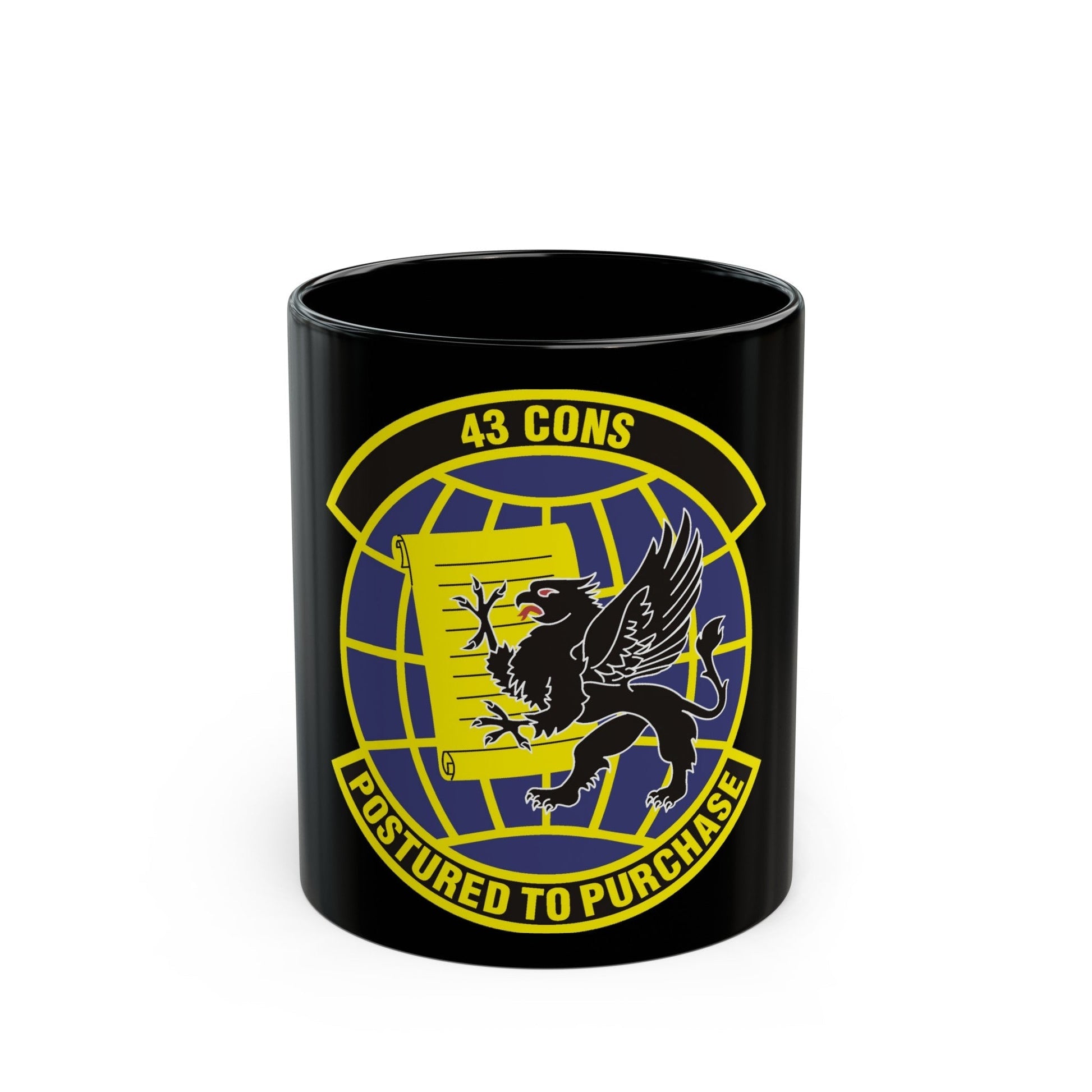 43d Contracting Squadron (U.S. Air Force) Black Coffee Mug-11oz-The Sticker Space