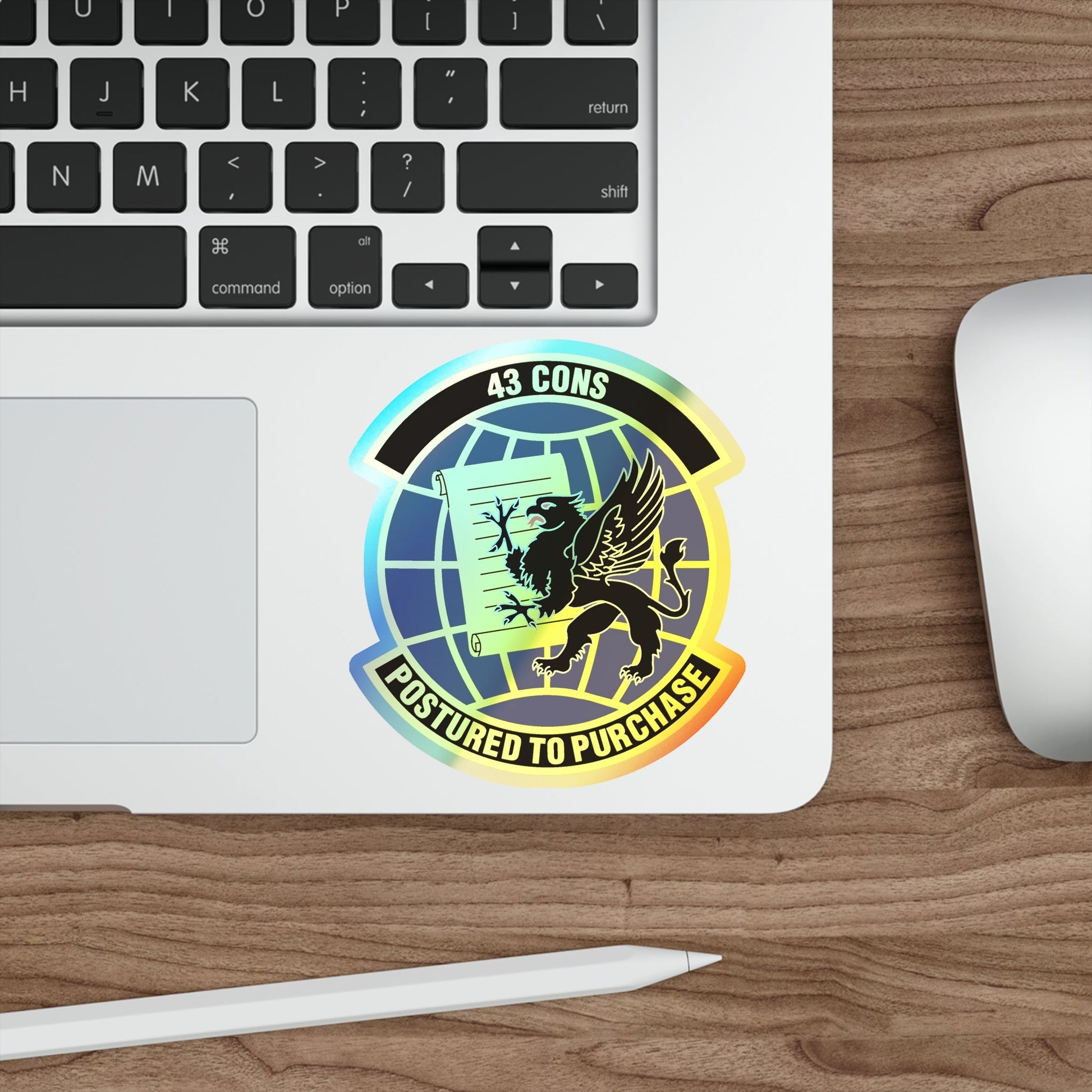 43d Contracting Squadron (U.S. Air Force) Holographic STICKER Die-Cut Vinyl Decal-The Sticker Space