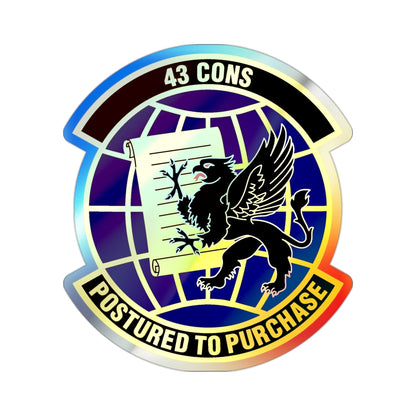 43d Contracting Squadron (U.S. Air Force) Holographic STICKER Die-Cut Vinyl Decal-2 Inch-The Sticker Space