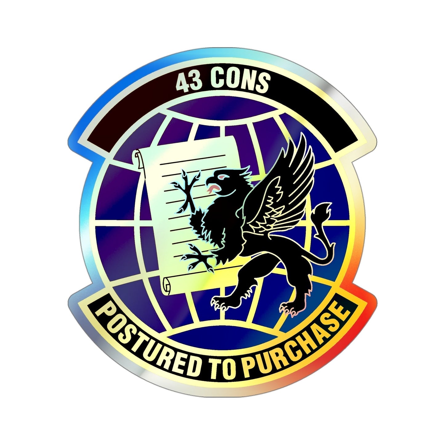 43d Contracting Squadron (U.S. Air Force) Holographic STICKER Die-Cut Vinyl Decal-4 Inch-The Sticker Space