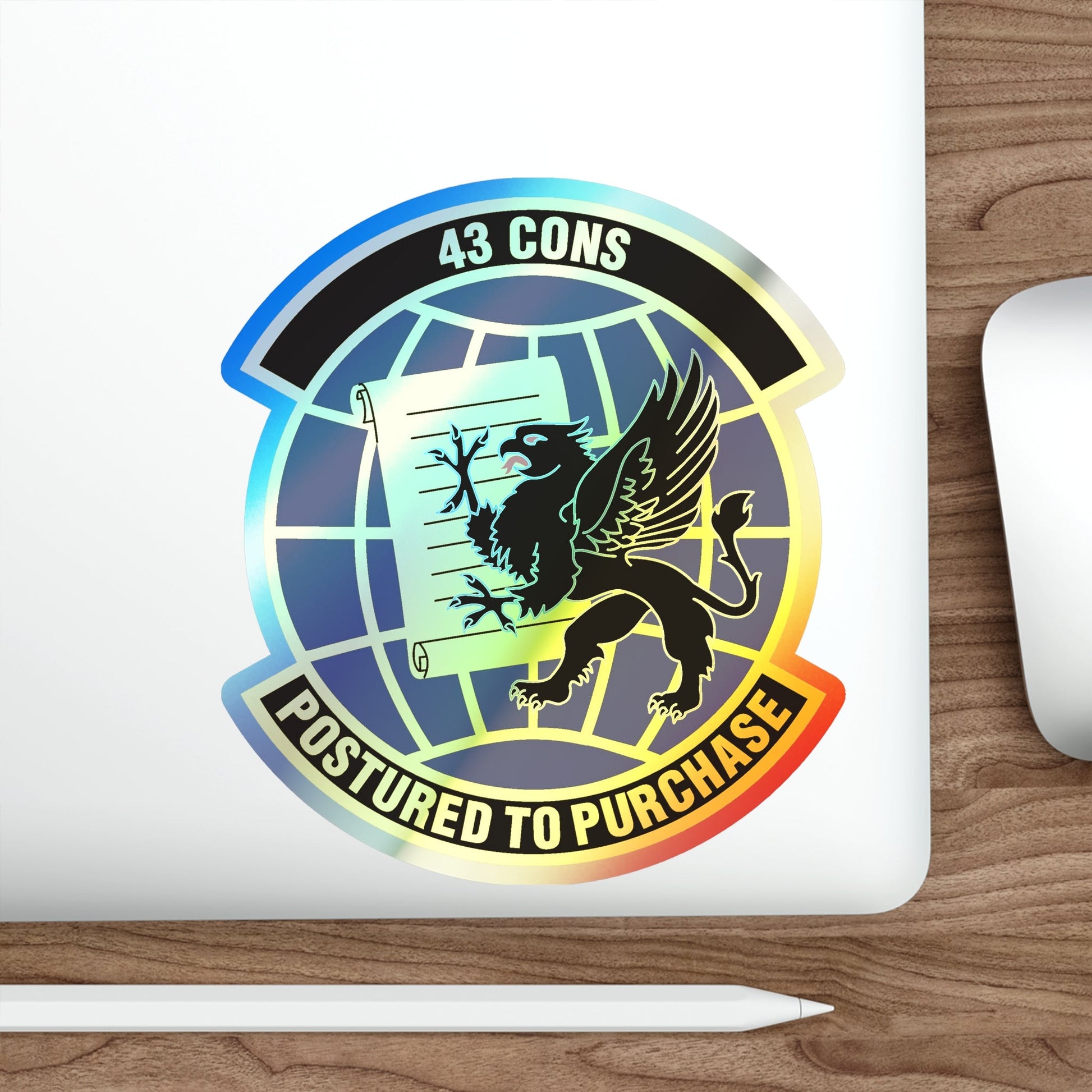 43d Contracting Squadron (U.S. Air Force) Holographic STICKER Die-Cut Vinyl Decal-The Sticker Space