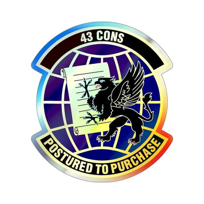 43d Contracting Squadron (U.S. Air Force) Holographic STICKER Die-Cut Vinyl Decal 6 Inch Holographic - The Sticker Space