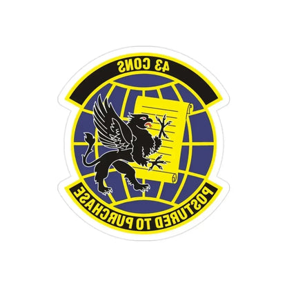 43d Contracting Squadron (U.S. Air Force) REVERSE PRINT Transparent Die-Cut STICKER 2 Inch Die-Cut Transparent - The Sticker Space