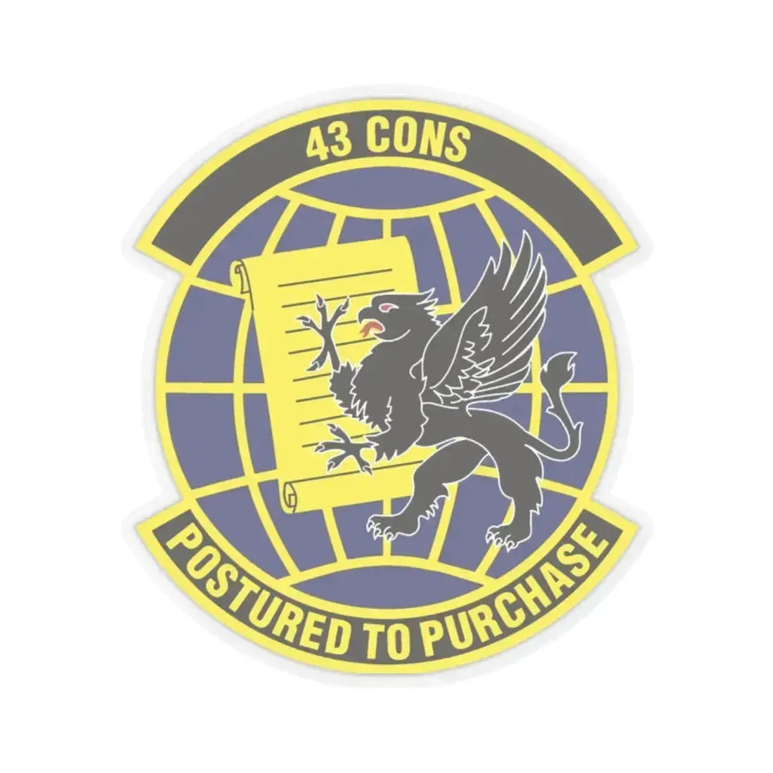 43d Contracting Squadron (U.S. Air Force) STICKER Vinyl Kiss-Cut Decal 2 Inch Transparent - The Sticker Space
