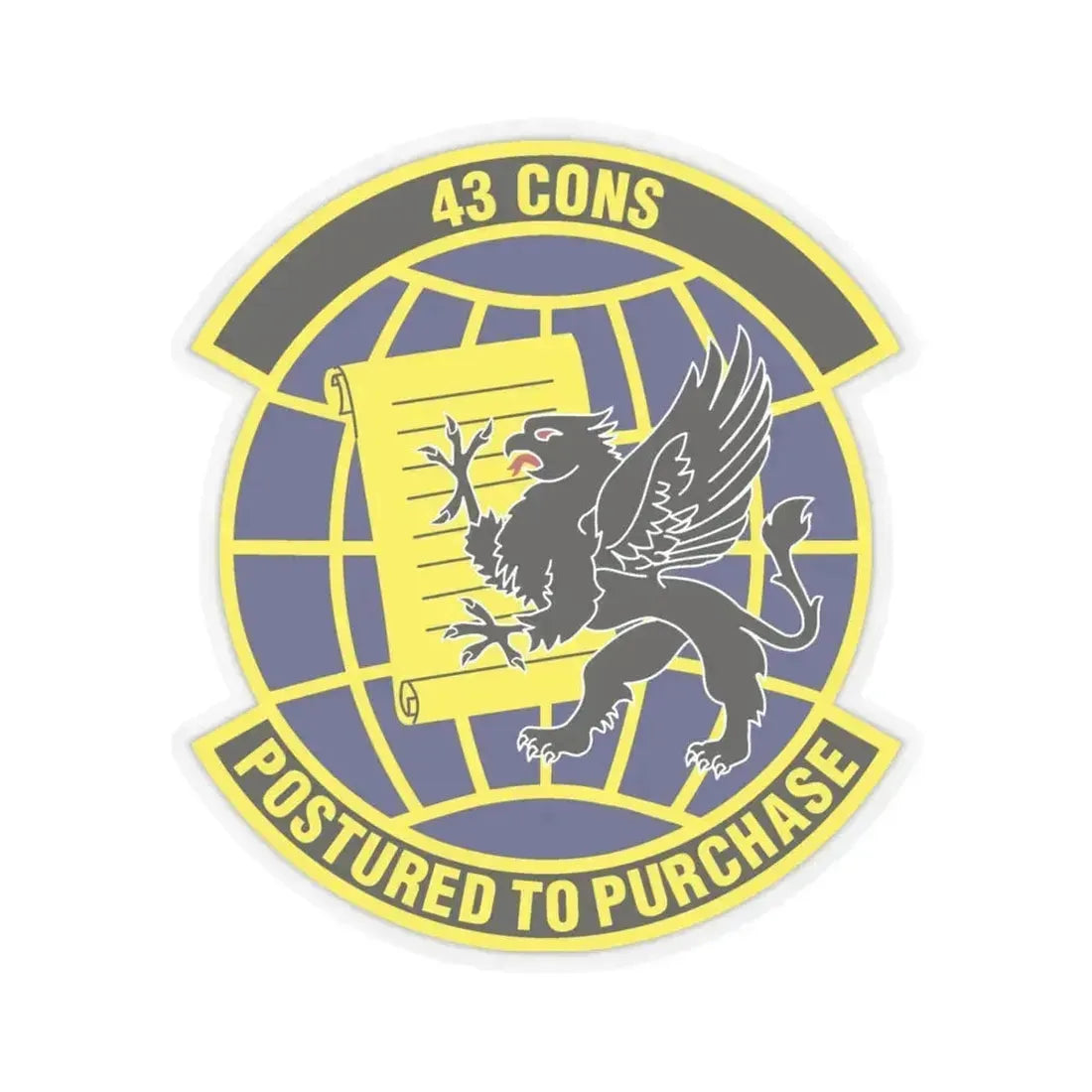 43d Contracting Squadron (U.S. Air Force) STICKER Vinyl Kiss-Cut Decal 4 Inch Transparent - The Sticker Space