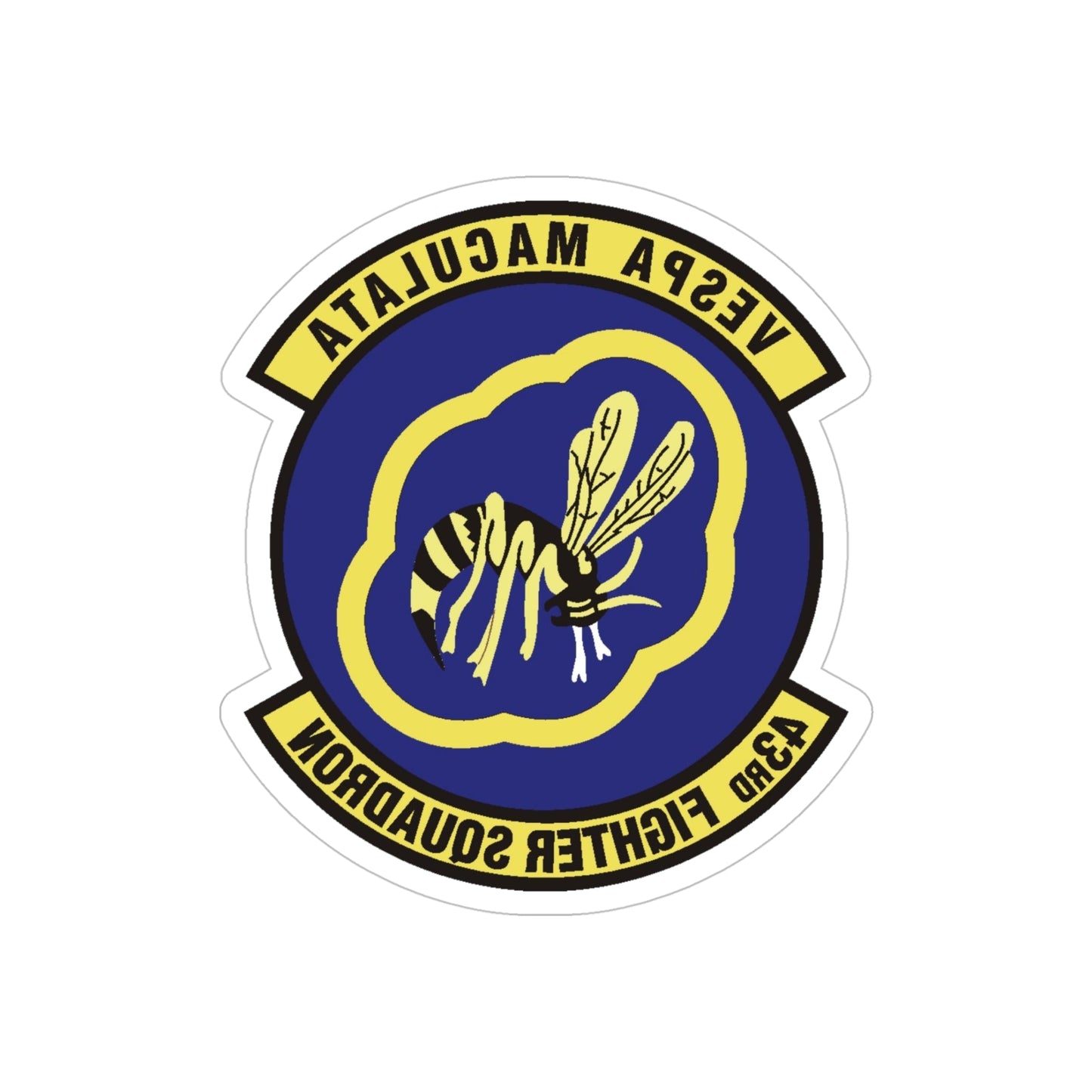 43d Fighter Squadron (U.S. Air Force) REVERSE PRINT Transparent STICKER-5" × 5"-The Sticker Space