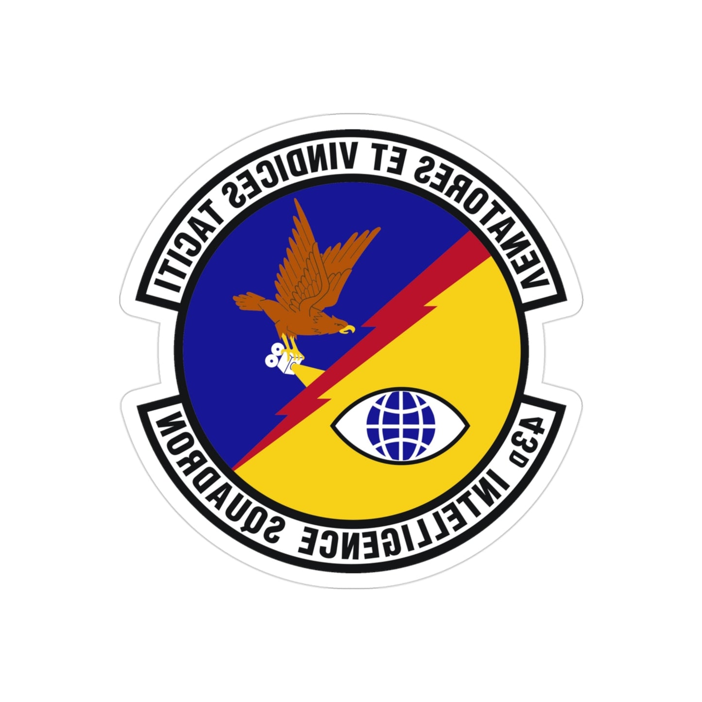 43d Intelligence Squadron (U.S. Air Force) REVERSE PRINT Transparent STICKER-3" × 3"-The Sticker Space