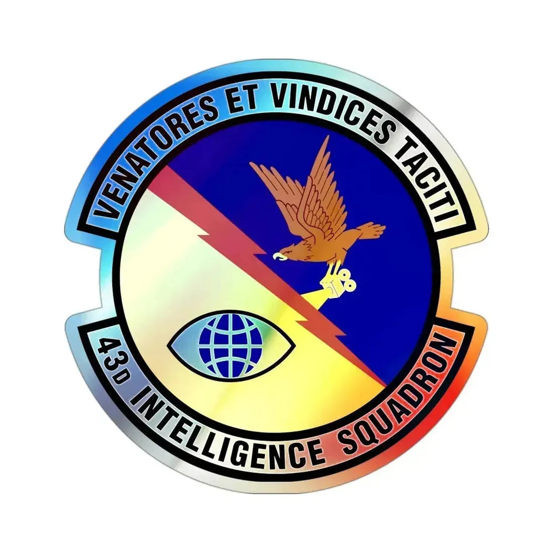 43d Intelligence Squadron (U.S. Air Force) Holographic STICKER Die-Cut Vinyl Decal 3 Inch Holographic - The Sticker Space