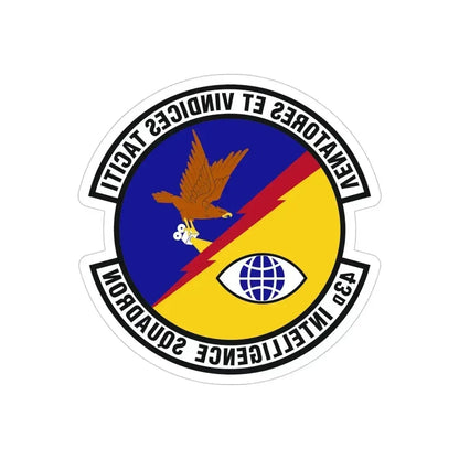 43d Intelligence Squadron (U.S. Air Force) REVERSE PRINT Transparent Die-Cut STICKER 5 Inch Die-Cut Transparent - The Sticker Space