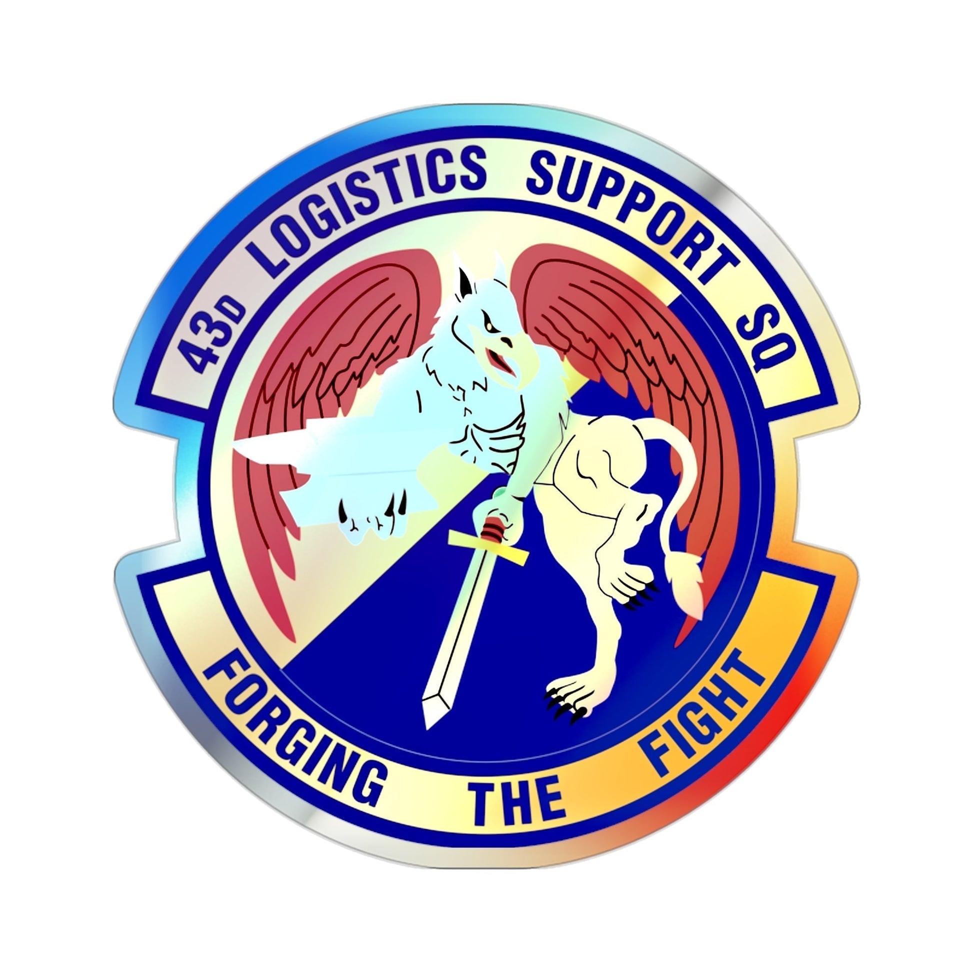 43d Logistics Support Squadron (U.S. Air Force) Holographic STICKER Die-Cut Vinyl Decal-2 Inch-The Sticker Space