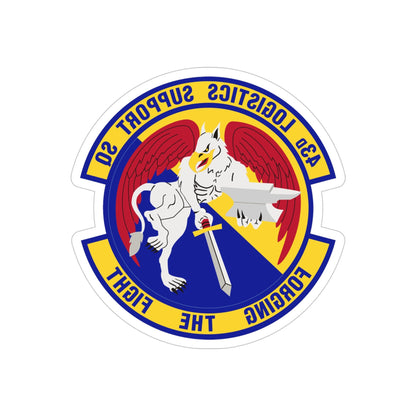 43d Logistics Support Squadron (U.S. Air Force) REVERSE PRINT Transparent STICKER-4" × 4"-The Sticker Space