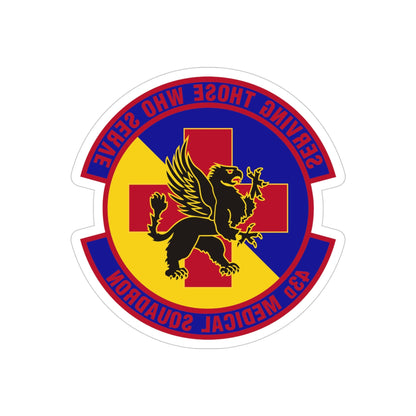 43d Medical Squadron (U.S. Air Force) REVERSE PRINT Transparent STICKER-4" × 4"-The Sticker Space