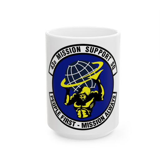 43d Mission Support Squadron (U.S. Air Force) White Coffee Mug-15oz-The Sticker Space