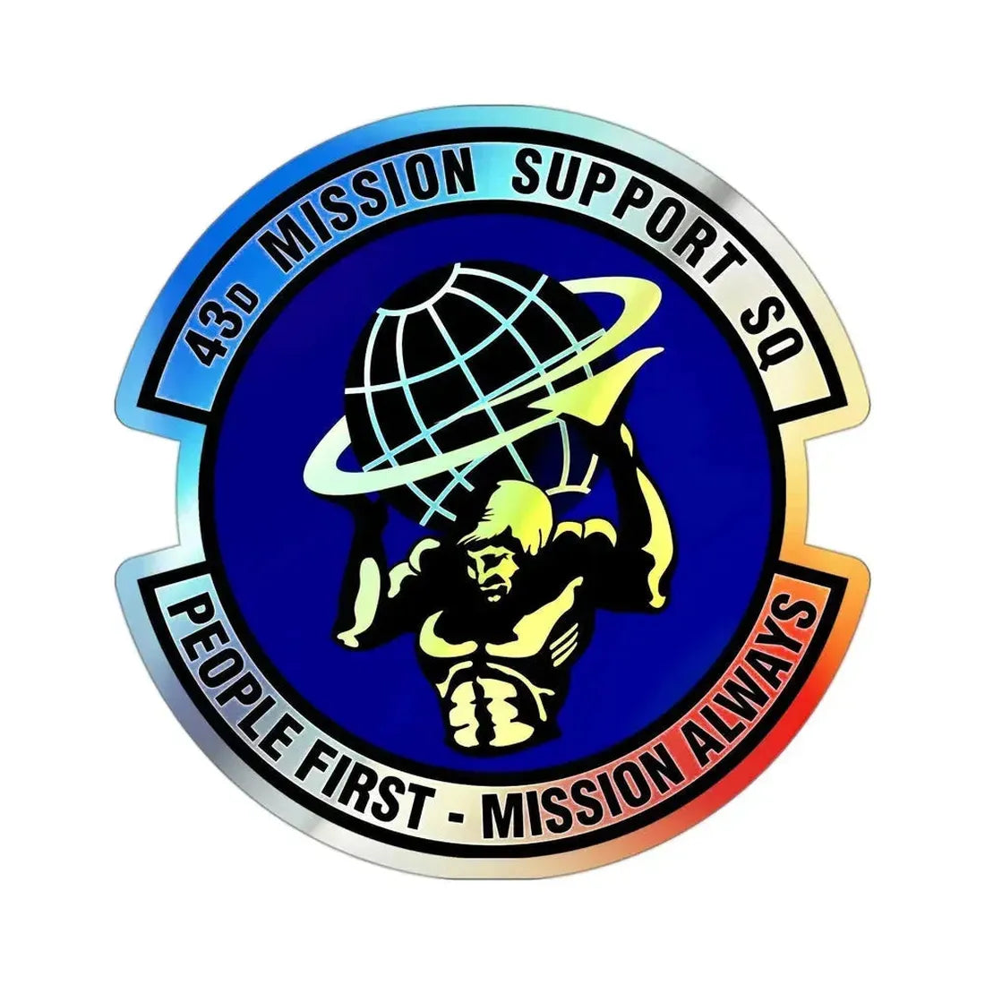 43d Mission Support Squadron (U.S. Air Force) Holographic STICKER Die-Cut Vinyl Decal 3 Inch Holographic - The Sticker Space