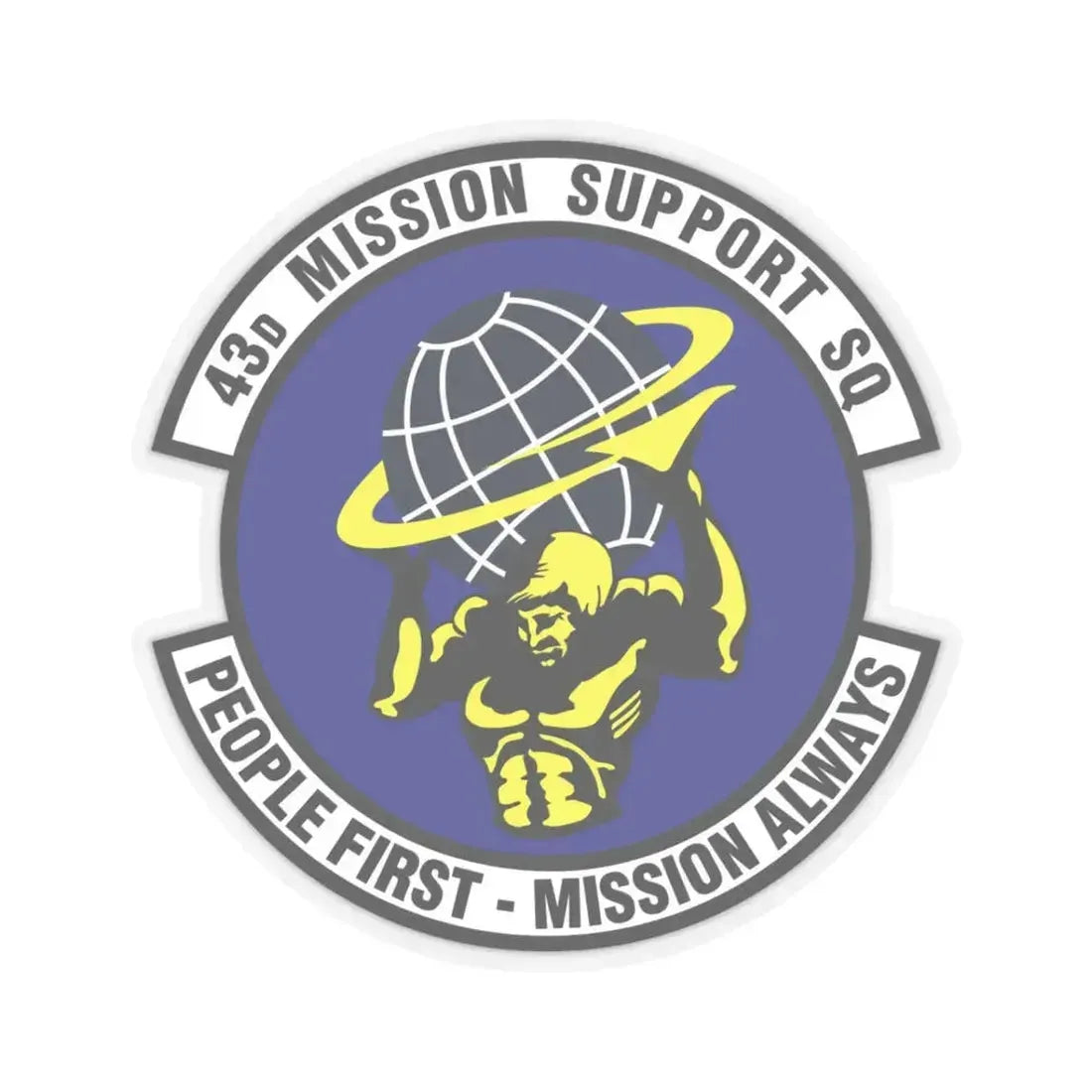 43d Mission Support Squadron (U.S. Air Force) STICKER Vinyl Kiss-Cut Decal 3 Inch Transparent - The Sticker Space