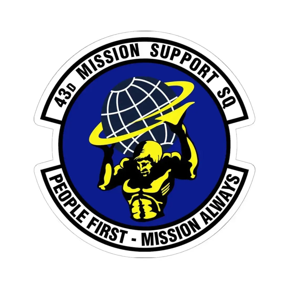 43d Mission Support Squadron (U.S. Air Force) STICKER Vinyl Kiss-Cut Decal 6 Inch White - The Sticker Space