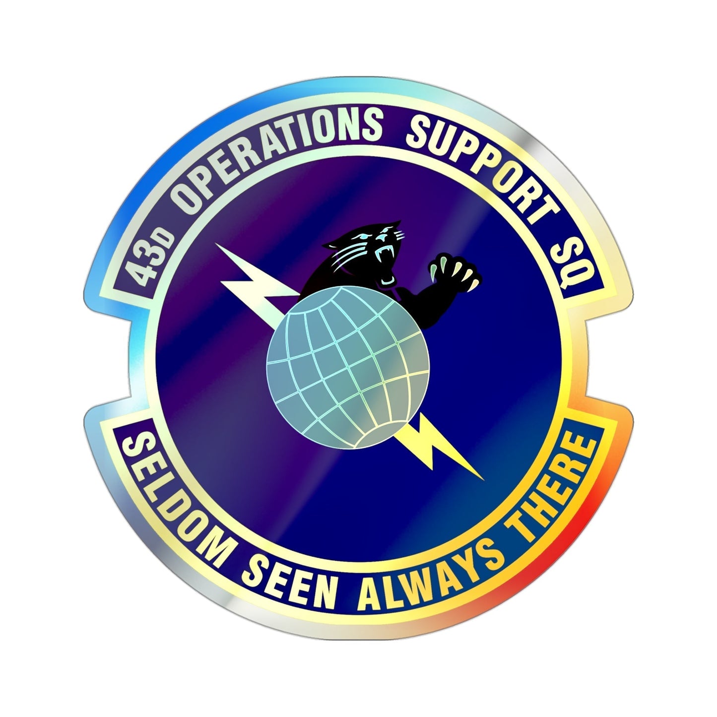 43d Operations Support Squadron (U.S. Air Force) Holographic STICKER Die-Cut Vinyl Decal-3 Inch-The Sticker Space