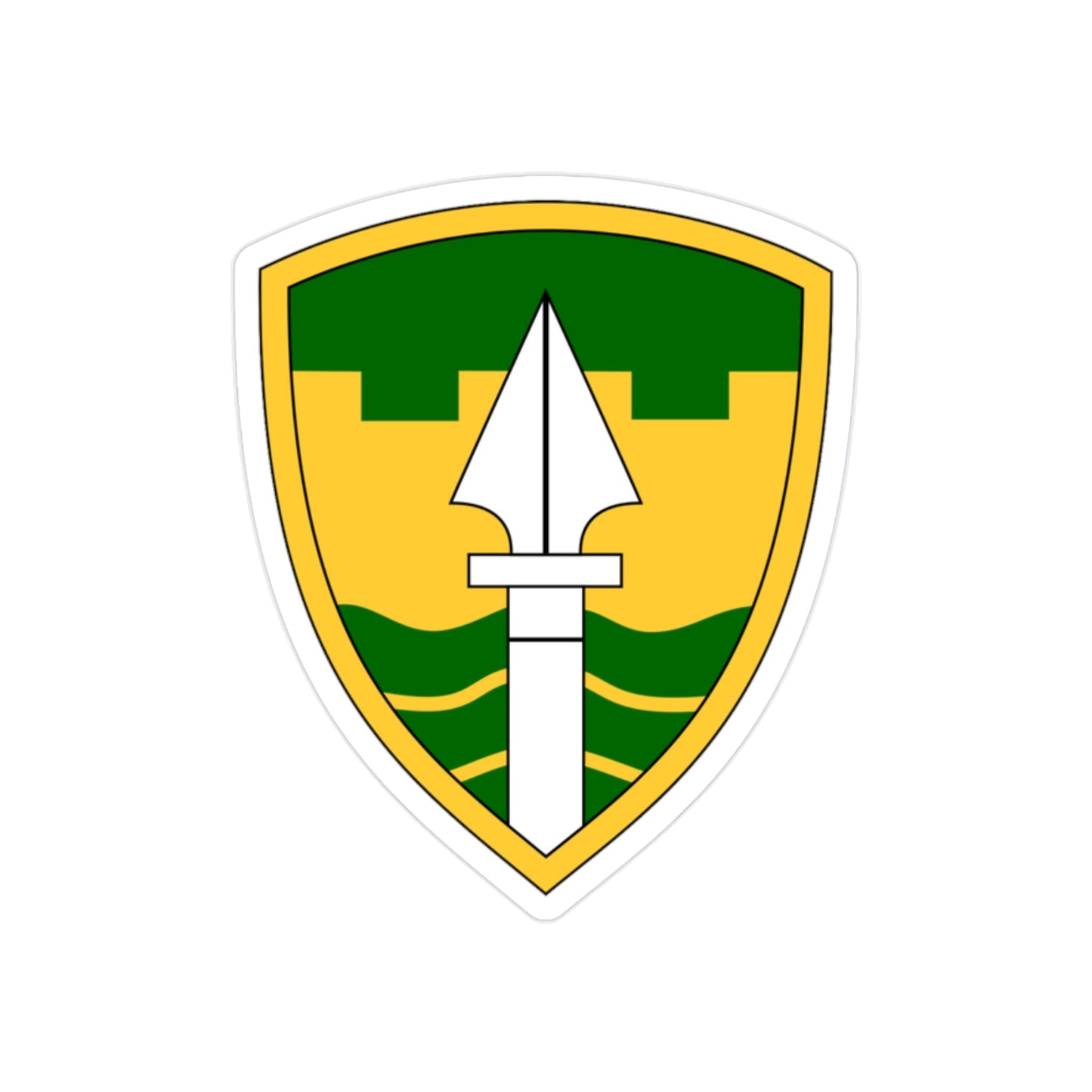 43rd Military Police Brigade (U.S. Army) REVERSE PRINT Transparent STICKER-2" × 2"-The Sticker Space