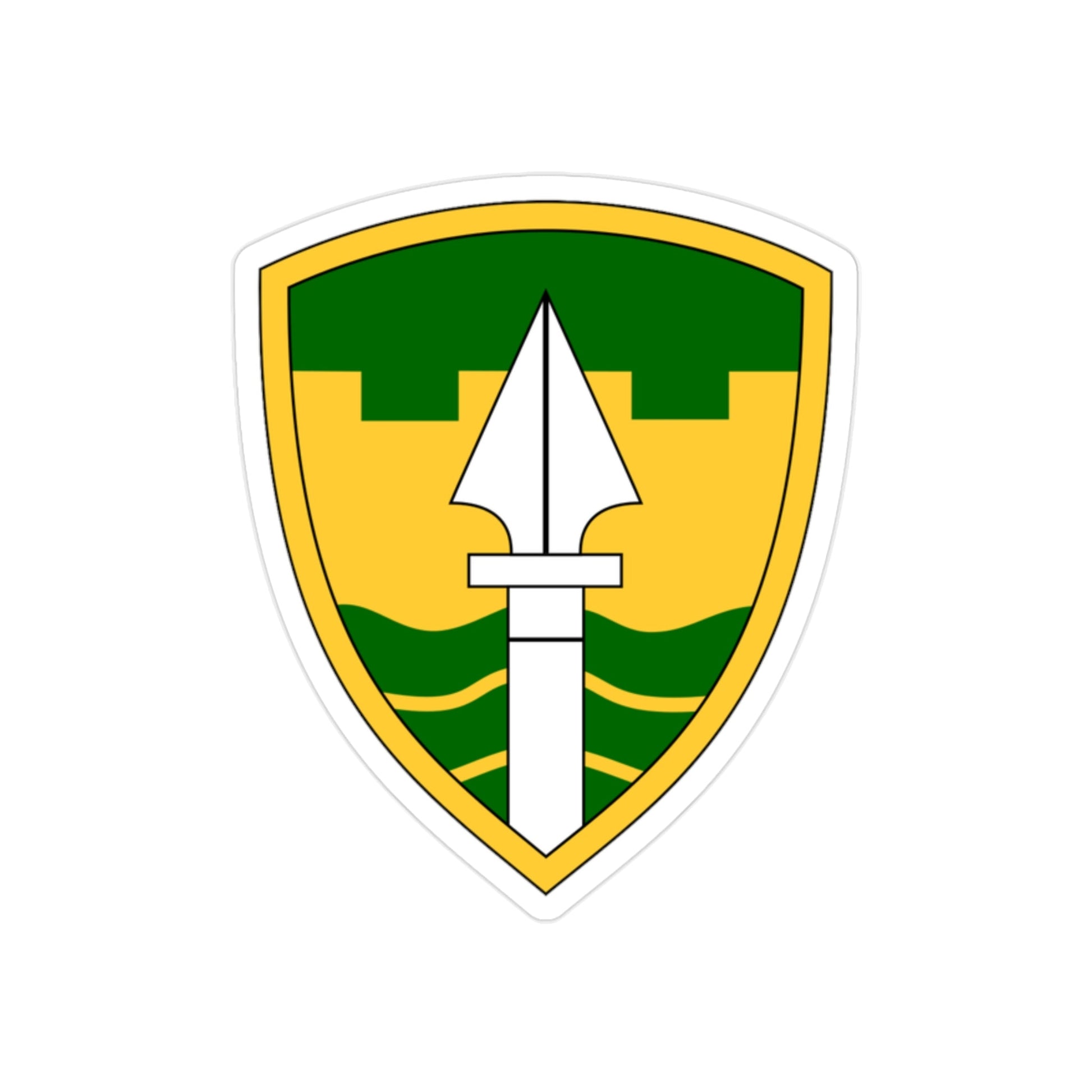 43rd Military Police Brigade (U.S. Army) REVERSE PRINT Transparent STICKER-2" × 2"-The Sticker Space