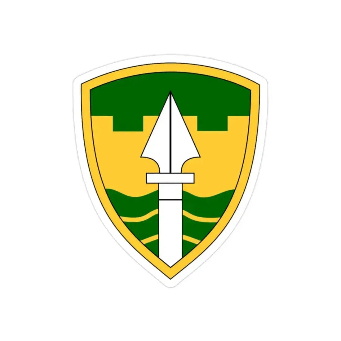 43rd Military Police Brigade (U.S. Army) REVERSE PRINT Transparent Die-Cut STICKER 2 Inch Die-Cut Transparent - The Sticker Space