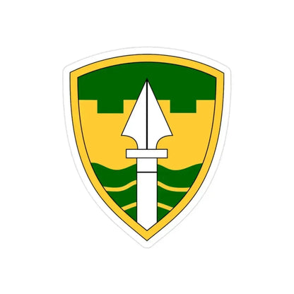 43rd Military Police Brigade (U.S. Army) REVERSE PRINT Transparent Die-Cut STICKER 2 Inch Die-Cut Transparent - The Sticker Space