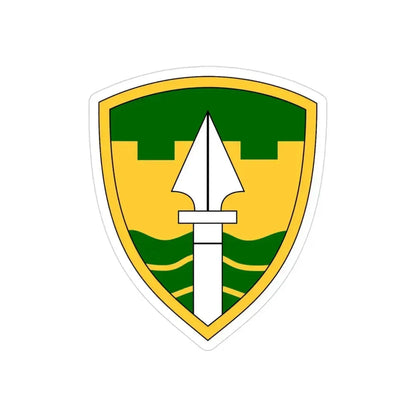 43rd Military Police Brigade (U.S. Army) REVERSE PRINT Transparent Die-Cut STICKER 3 Inch Die-Cut Transparent - The Sticker Space