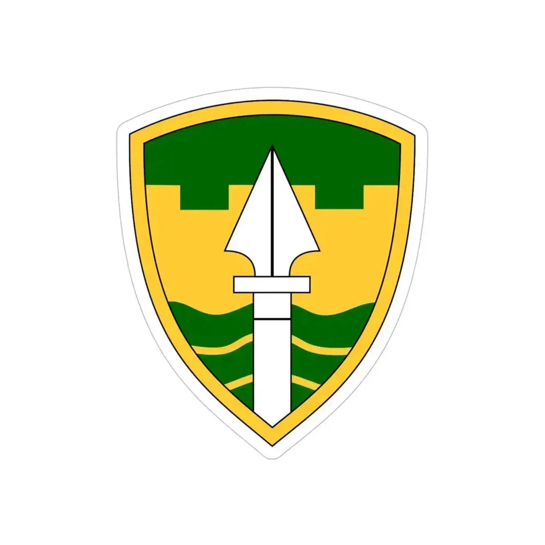 43rd Military Police Brigade (U.S. Army) REVERSE PRINT Transparent Die-Cut STICKER 5 Inch Die-Cut Transparent - The Sticker Space