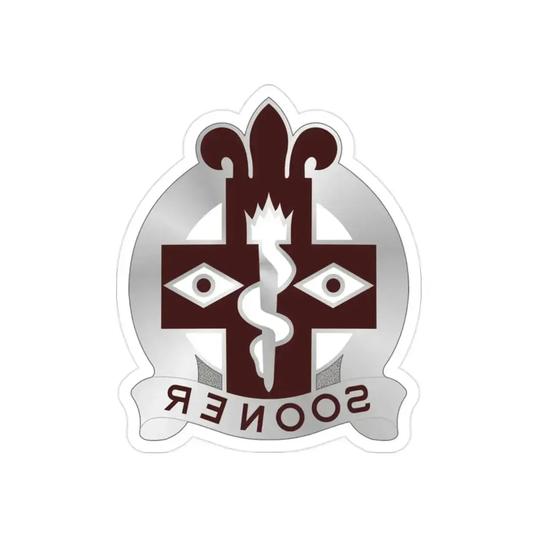 44 Evacuation Hospital (U.S. Army) REVERSE PRINT Transparent Die-Cut STICKER 2 Inch Die-Cut Transparent - The Sticker Space