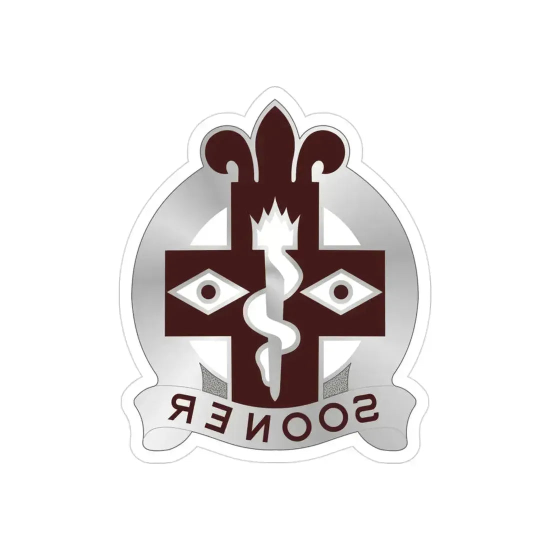 44 Evacuation Hospital (U.S. Army) REVERSE PRINT Transparent Die-Cut STICKER 3 Inch Die-Cut Transparent - The Sticker Space