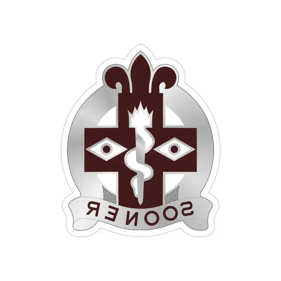 44 Evacuation Hospital (U.S. Army) REVERSE PRINT Transparent Die-Cut STICKER 5 Inch Die-Cut Transparent - The Sticker Space