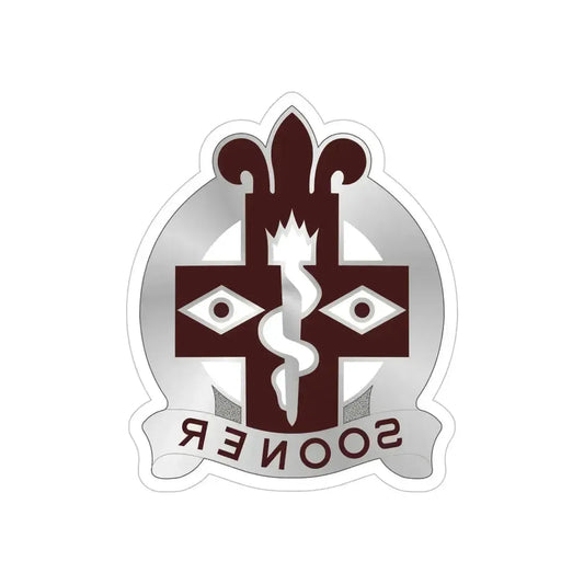 44 Evacuation Hospital (U.S. Army) REVERSE PRINT Transparent Die-Cut STICKER 6 Inch Die-Cut Transparent - The Sticker Space