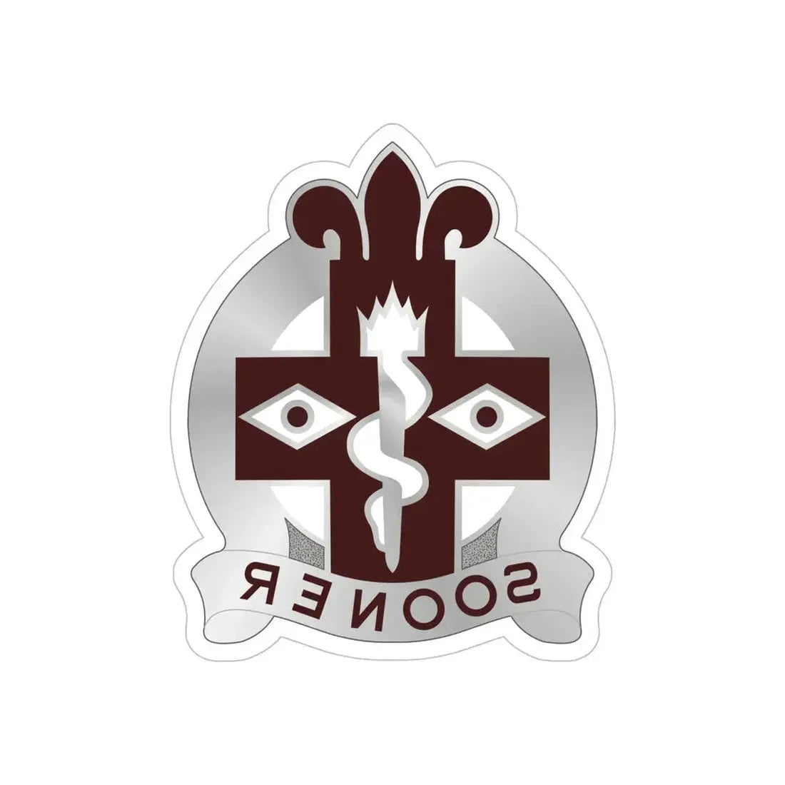 44 Evacuation Hospital (U.S. Army) REVERSE PRINT Transparent Die-Cut STICKER - The Sticker Space